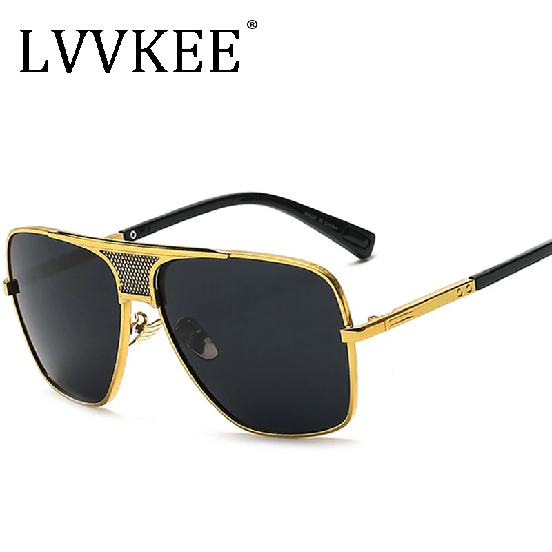 Lvvkee классические роскошные квадратные мужские большие солнцезащитные очки пилота в винтажном стиле женские солнцезащитные очки grandmaster UV400 Мужские и женские