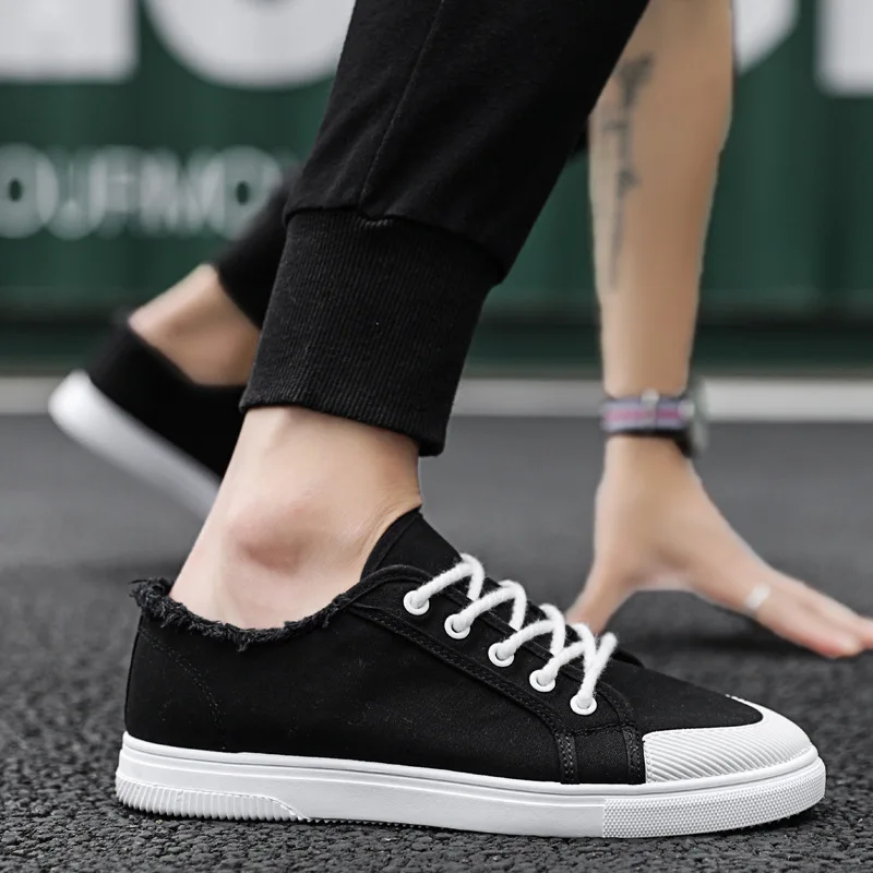 

Summer New INS Canvas Shoes Super Fire Tassels Board Shoes Men's Korean-style Students Small White Shoes Ulzzang Harajuku-Style