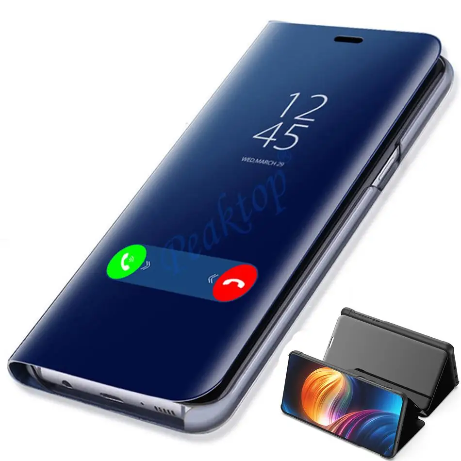 Зеркальный флип чехол для Oppo A5 AX5 A3S Find X F11 Reno Ace Realme 5 3 2 2Z Z C2 A1K Cover A9 2020 A3 A11