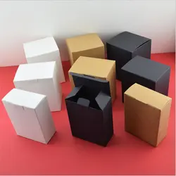 10 шт. крафт-бумажная коробка для конфет коричневый картон мыло ручной работы в коробке белая Крафтовая бумага подарочная коробка черная