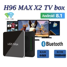 H96 MAX X2 Smart TV BOX Android  Amlogic S905X2 Google Media Player 2.4G&5.8G Wifi 4GB RAM 64GB X96MAX tv box brasil