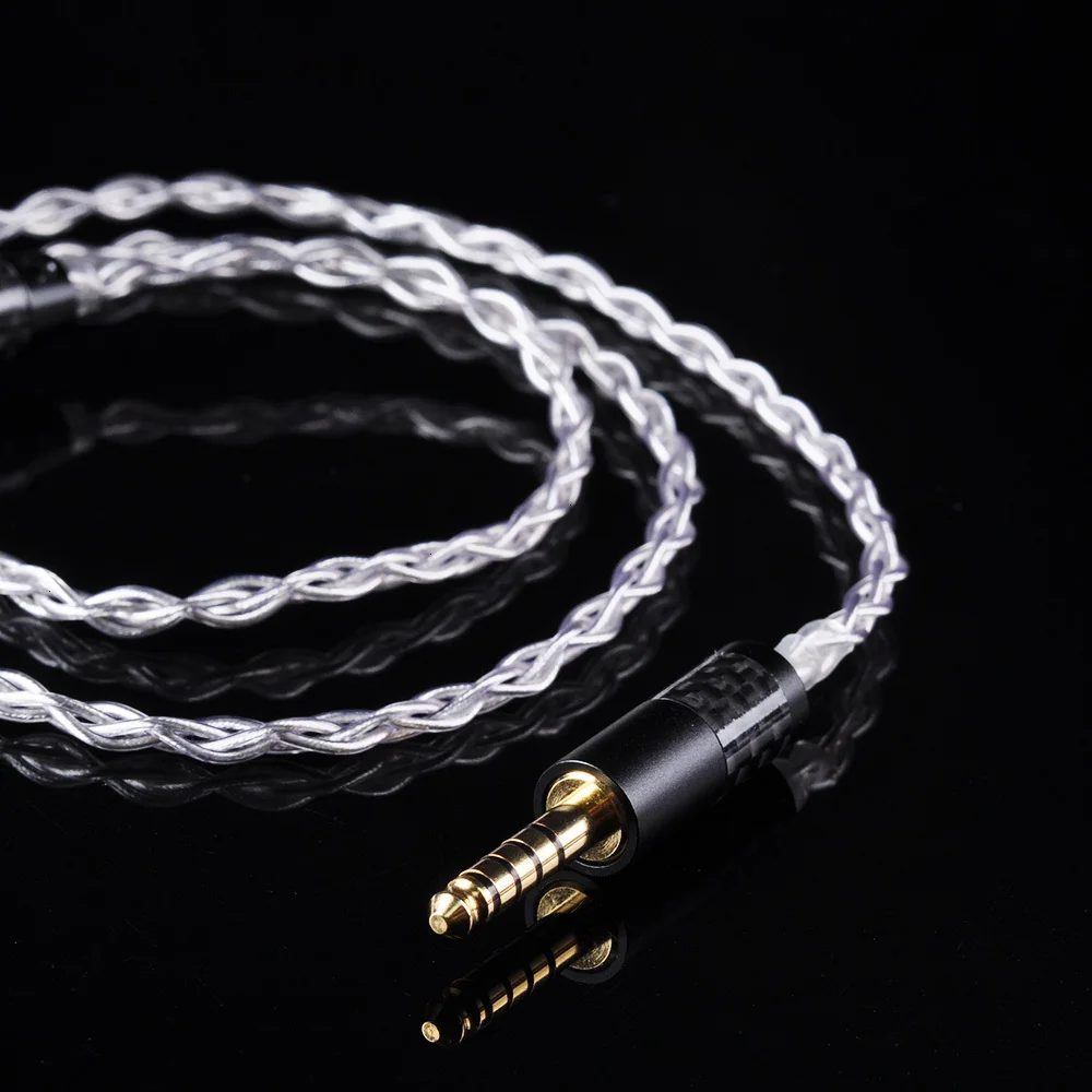 UPOCC Litz 28AWG 7N одиночный Кристальный Медный Серебряный кабель 2,5/3,5/4,4 мм сбалансированный кабель для наушников с MMCX из Тайваня для HQ8 Олово 2
