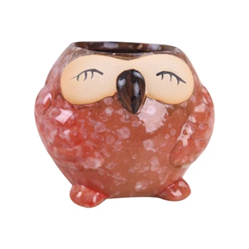 

Cute Owl Shaped Succulent Flower Pot Mini Ceramic Decorating Flower Pots Durable Succulent Planter Gift