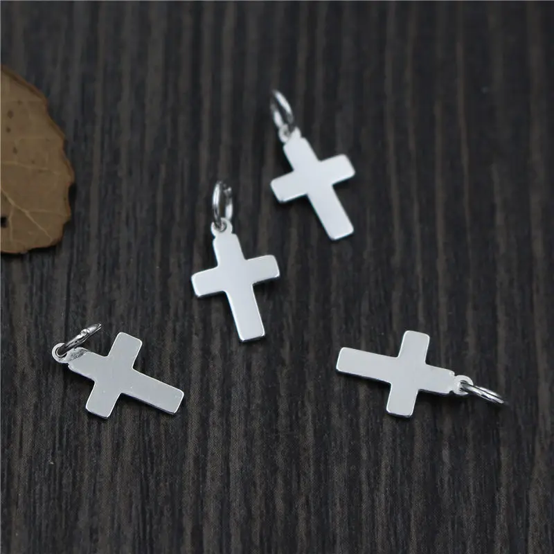 

Real 925 Sterling Silver DIY Jewelry Accessories Crosses Pendant Charm Suit DIY Bracelet Pendant Necklace Jewelry Findings A0233