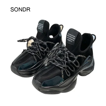 

2020 Spring New Increased Shoes Women Platform Sneakers High Top Brand Ladies Chunky footware Breathable Female zapatos de mujer