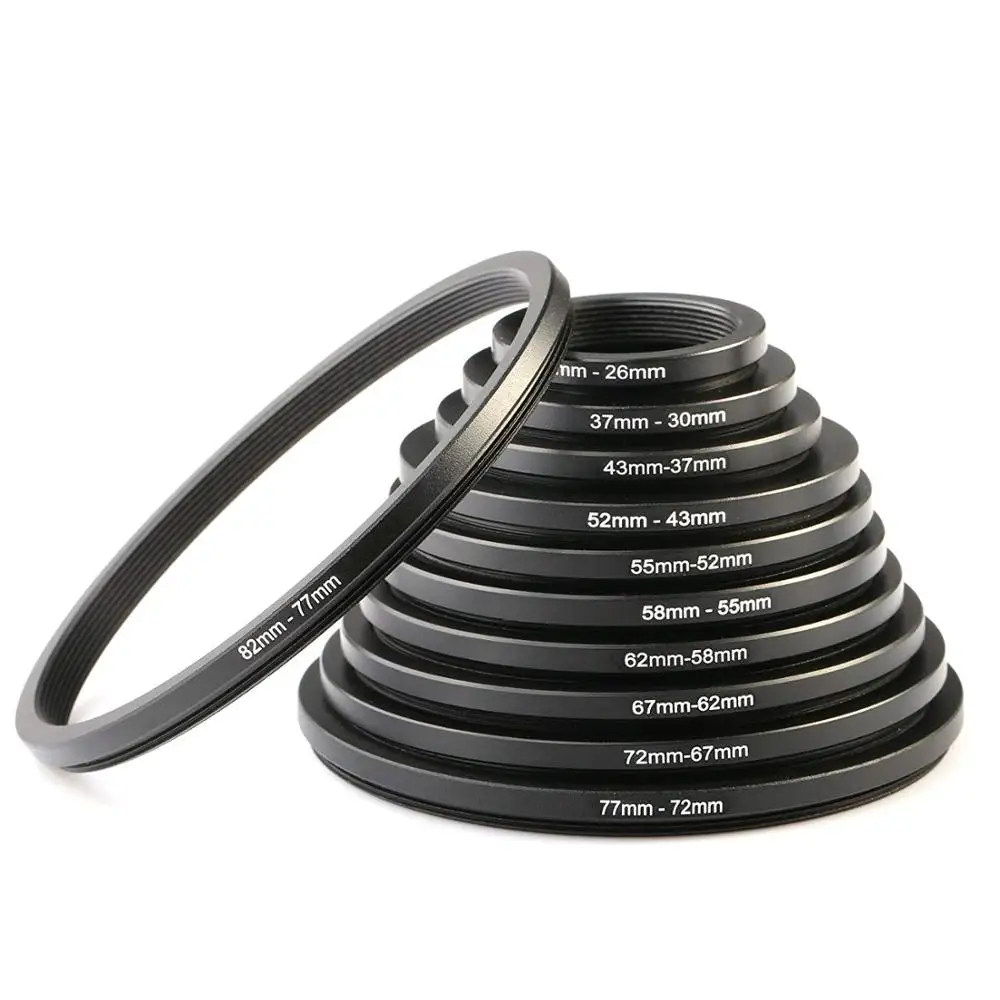 

K&F Concept 11pcs Lens Filter Step Down Adapter Ring Kit 43-37MM 52-43MM 55-52MM 58-55MM 62-58MM 67-62MM 72-67MM 77-72MM 82-77MM