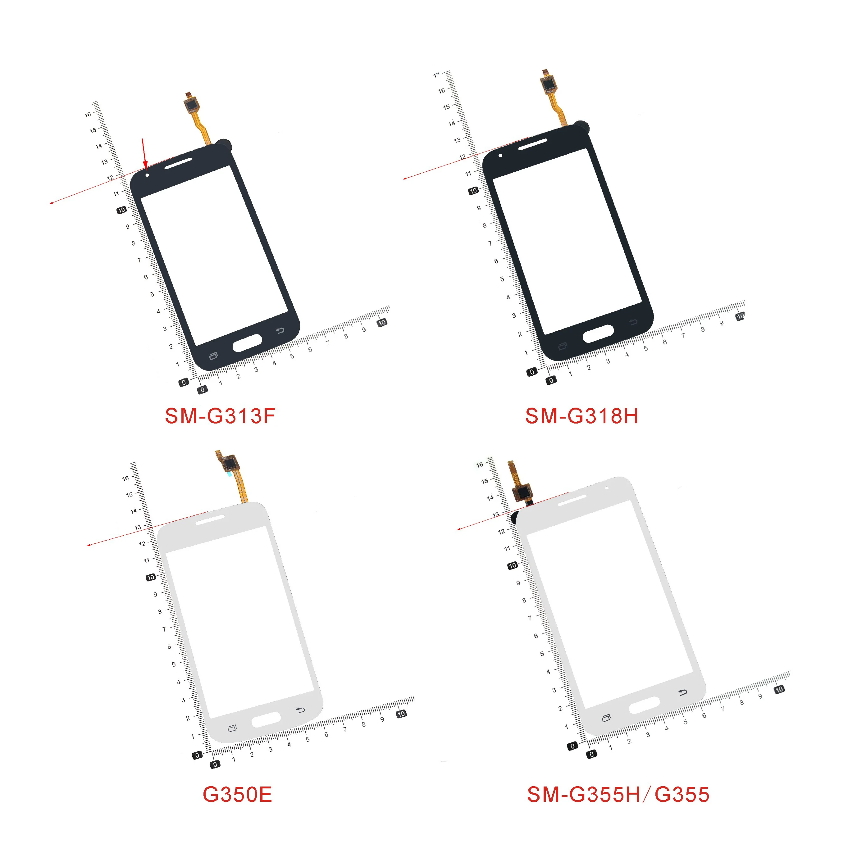 Per Samsung Galaxy Trend 2 Lite Ace 4 Neo Core Plus G313 G318 G350 G355 Touch Screen Digitizer Pannello Esterno In Vetro Frontale