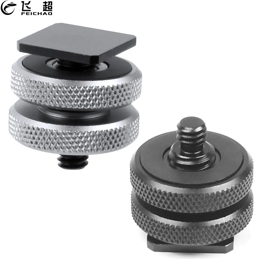 1x 3/8 Turn 1/4 Tripod Screw To Flash Hot Cold Shoe Mount Adapter Double Nut For Lights Led Dslr