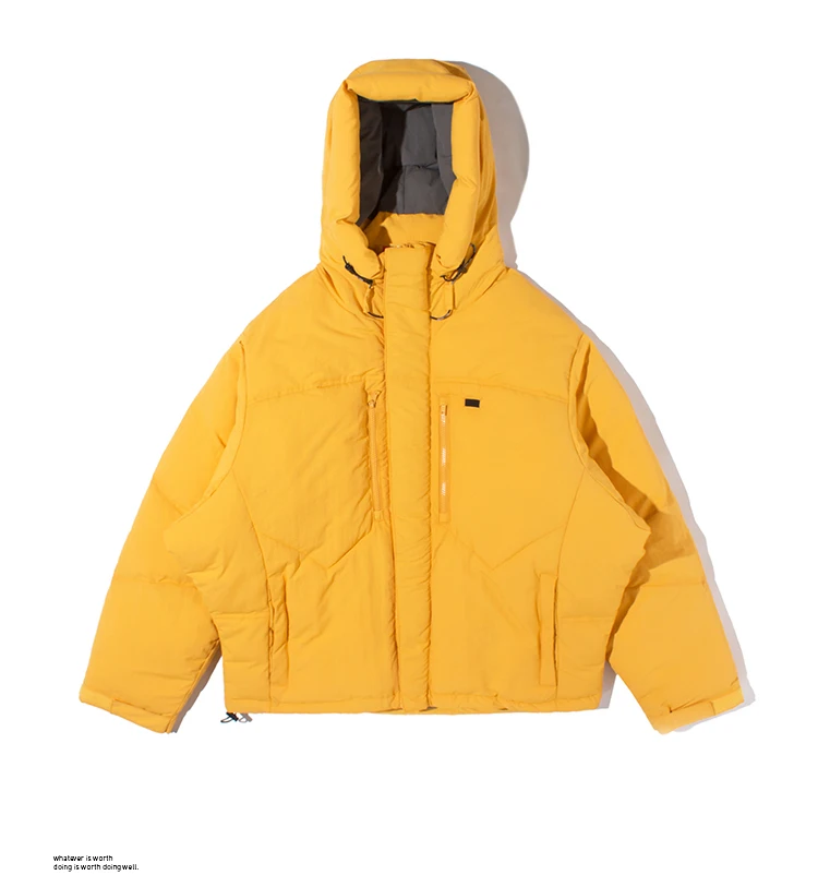 Golomise для мужчин модные Свободные Твердые флис тяжеловесная куртка повседневное хип хоп парки пальто с капюшоном