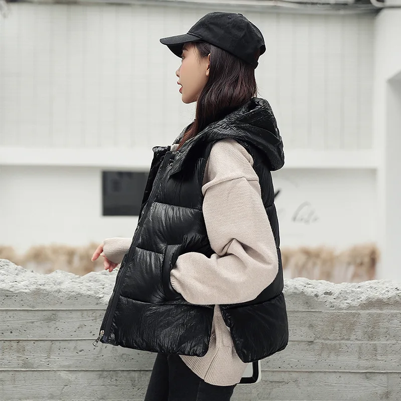

2019 New Style off Season Autumn And Winter Korean-style Loose Thick Short down Feather Cotton Vest Women's Fashion Warm Waistco
