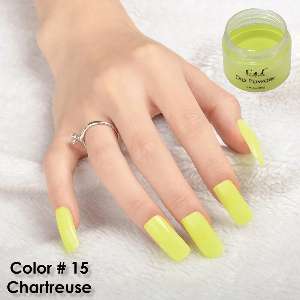 Погружной порошок-Цвет № 15# Chartreuse-желтый цвет системы-28 г