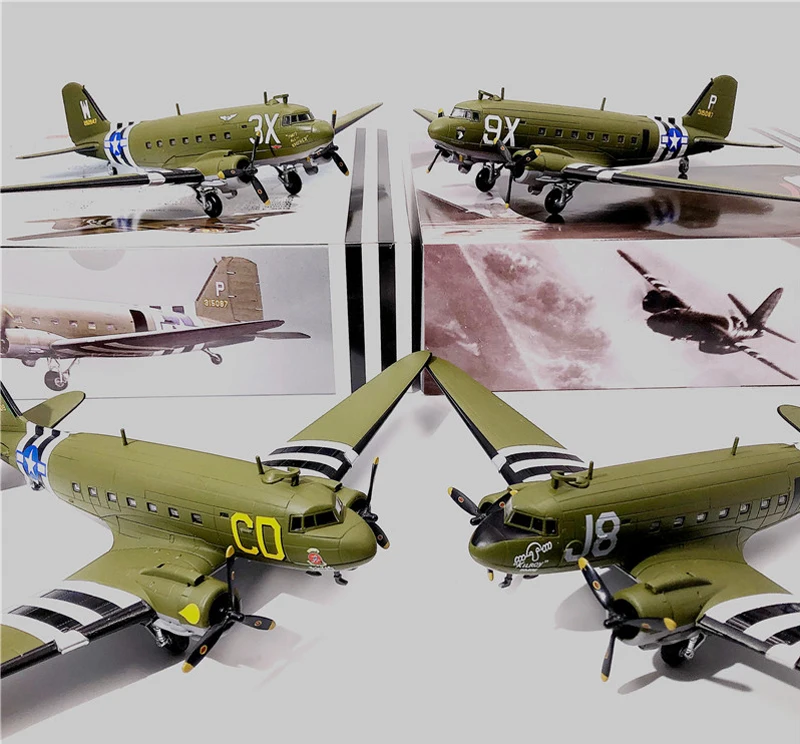 1/100 C47 транспорт 75-летие битвы за Нормандию с 101-й авиационной дивизии модель самолета литая под давлением модель