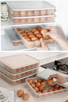

Can Be Stacked 24 Grids Egg Storage Case Holder Box Fridge Eggs Food Container Organizer Boxes Plastic Organizer With Lid Cover