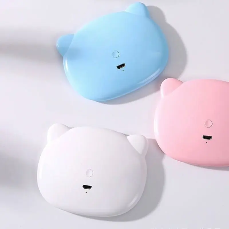 Портативный USB мини светодиодный косметическое зеркало для макияжа милый медведь ручной заряжаемый светильник для путешествий