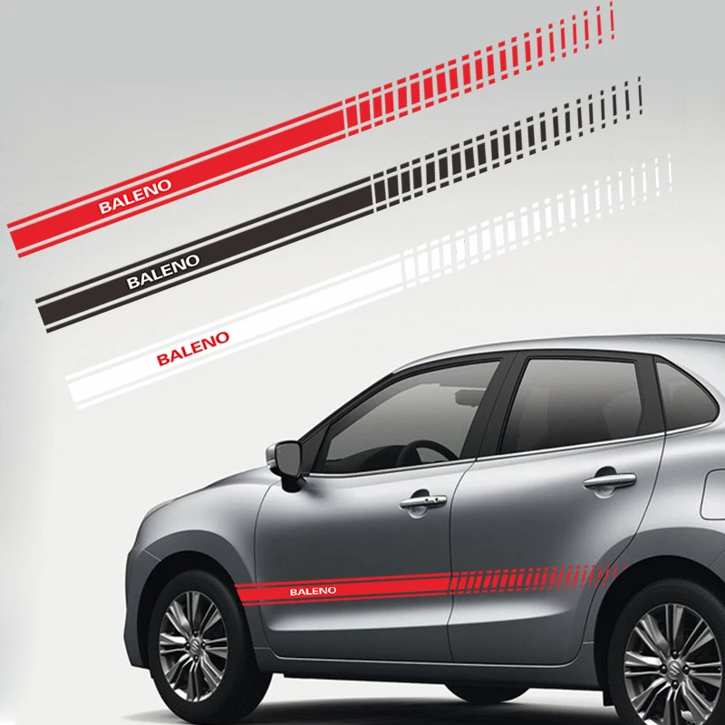 

2pcs Car Side Stickers for Suzuki Baleno Auto Side Body Vinyl Decals Long Stripe Sticker