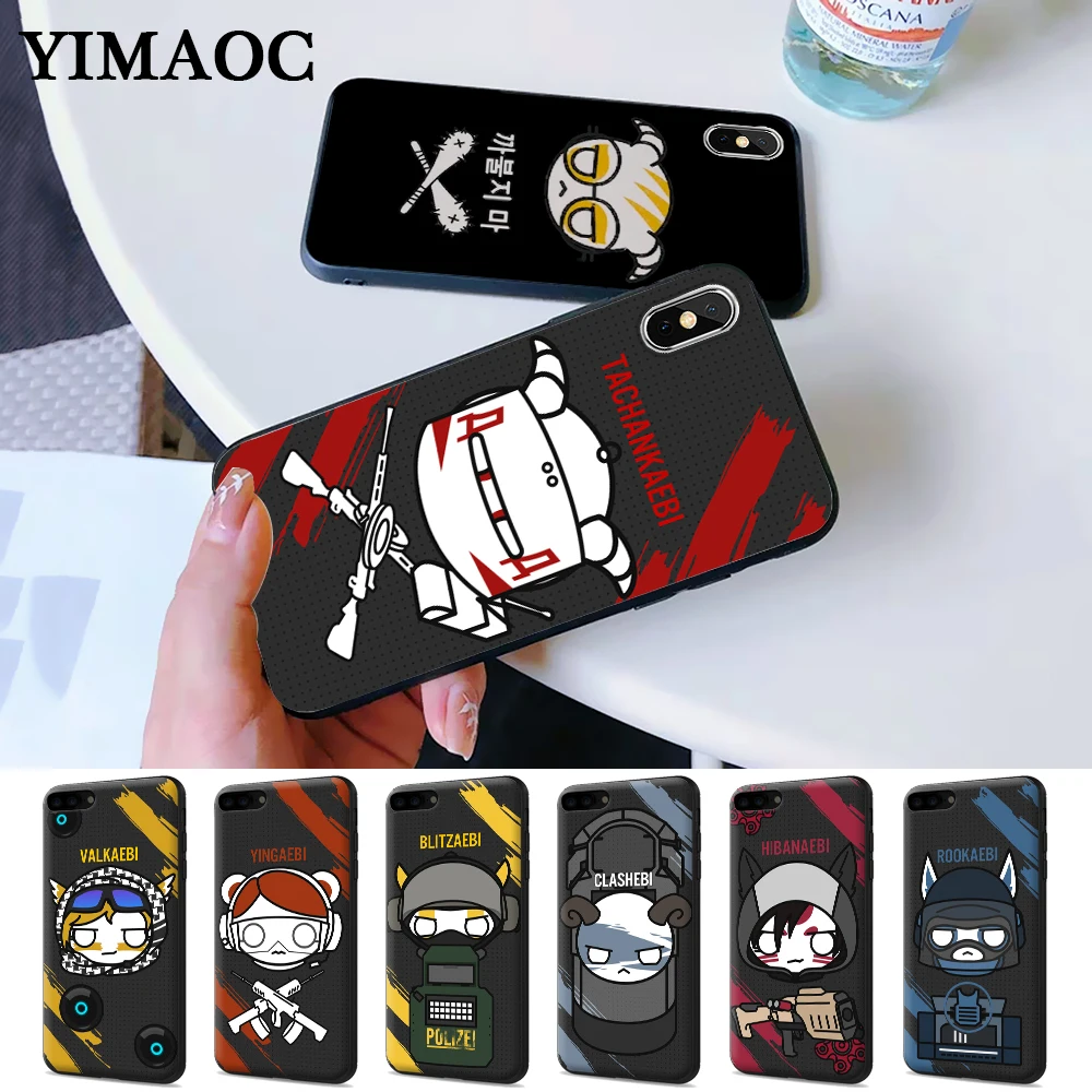 

rainbow six siege Pattern Silicone Case for iPhone 5 5S 6 6S Plus 7 8 X XS Max XR