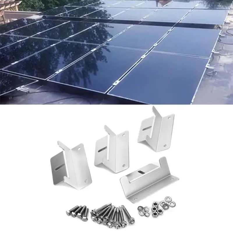 Set Of 4 Solar Panel Z Style Aluminum Brackets Nuts Bolts And Washers For Mounting Solar Panels On Motorhomes Caravans Boats Roo