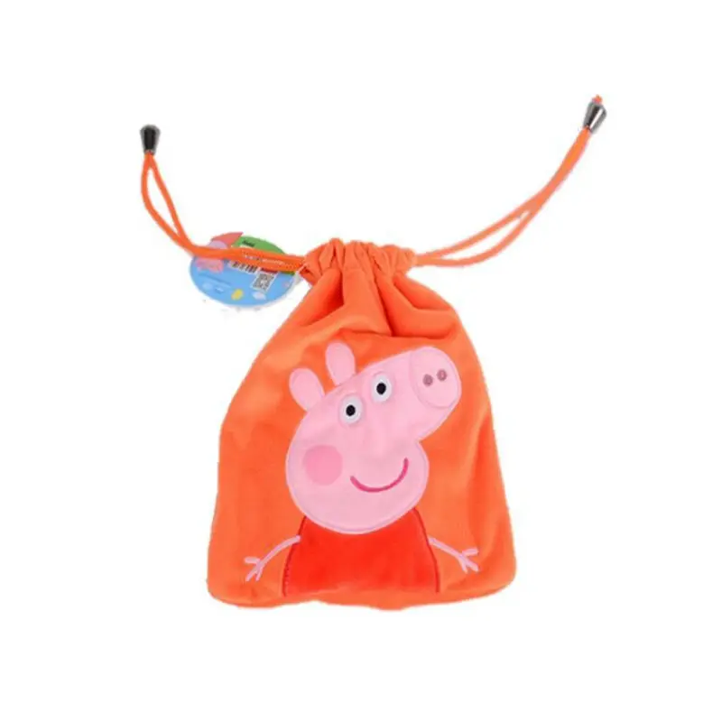 Подлинный плюшевый пакет peppa Pig pocket 18*22 см милый Джордж Пеппа Тяговая веревка карманная сумка для хранения сумка