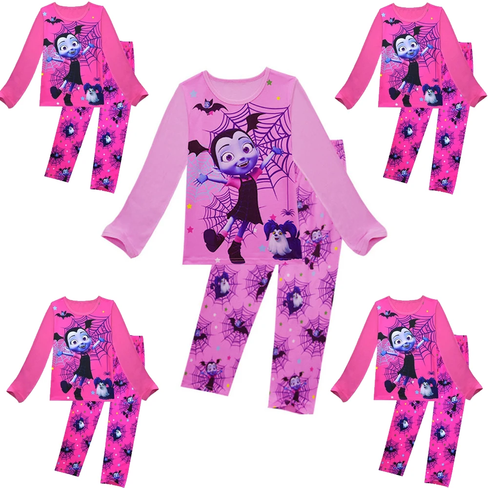 kids girls pajamas sets vampirina pyjamas kids pijama vampirin sleepwear home clothing cartoon Baby pijama set Halloween clothes cosplay costume halloween dress outfit