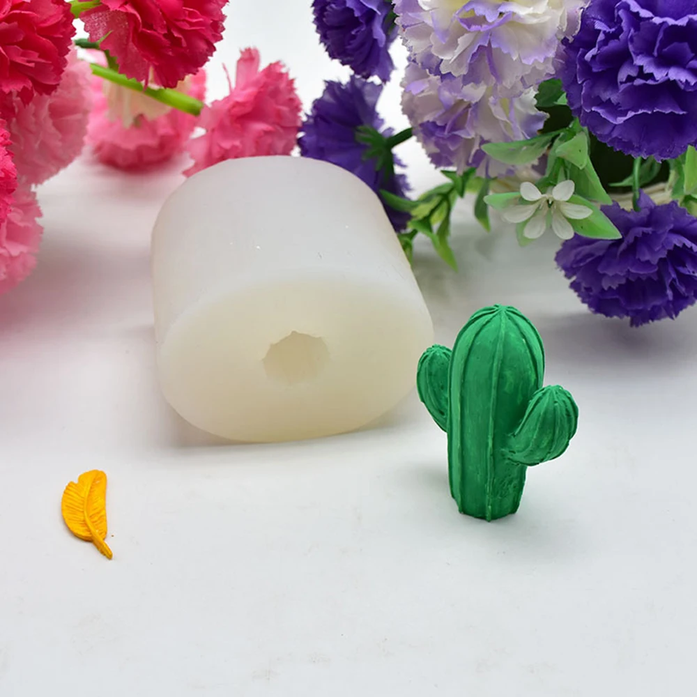 DIY 3D кактус силиконовые формы для выпечки Кондитерские инструменты глины цемента лампы в форме свечи формы силиконовая форма для выпечки в бетон орнамент