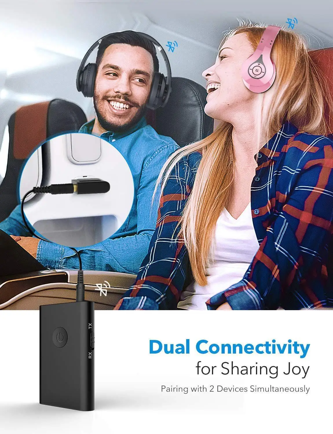 Bluetooth 5 0 Aptx LL Low Latency Airplane Airline Flight Adapter Transmitter For Sennheiser Bluetooth Headphone TWS Earbuds