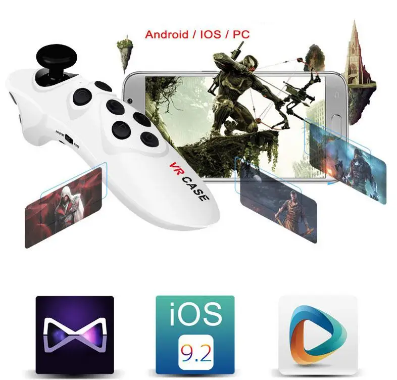 Мини мобильный Bluetooth джойстик для Android геймпад контроллер беспроводные очки