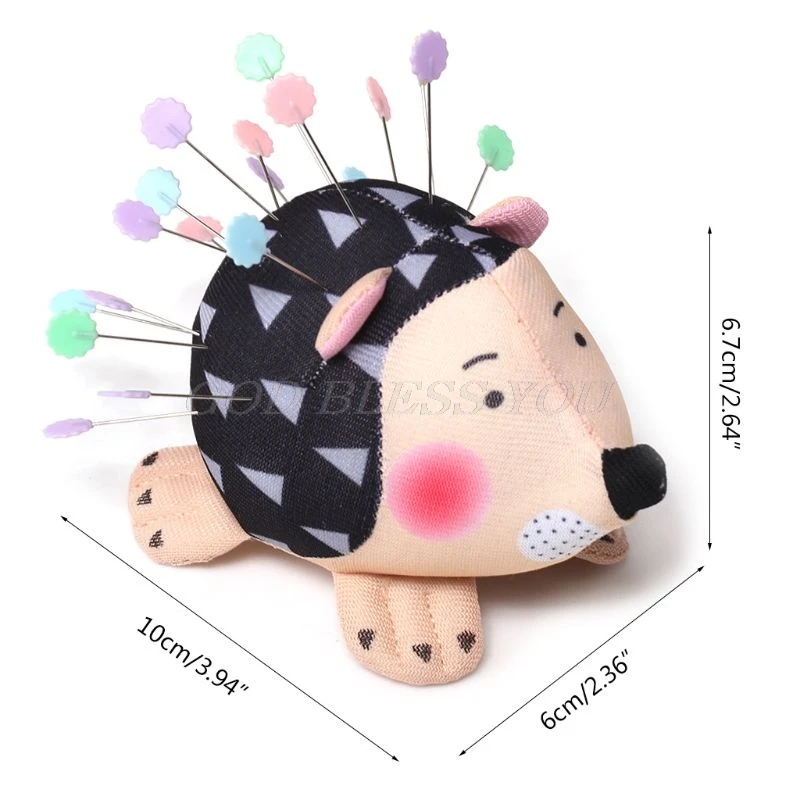 Hedgehog Shape Cute Sewing Pincushion with Soft Cotton Fabric Pin Cushion Pin Patchwork Holder Arts Crafts Sewing Needle Holder images - 6