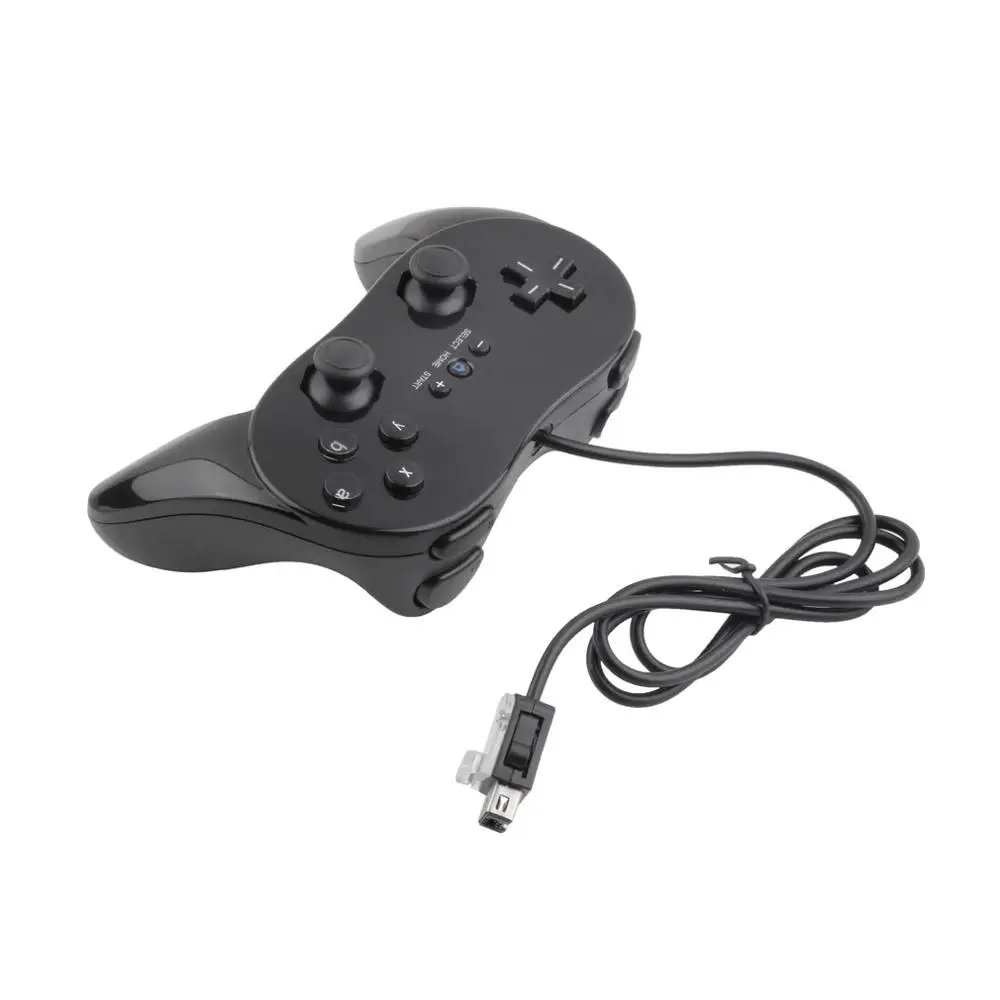 Классический проводной игровой контроллер игровой Пульт Профессиональный джойстик Shock Joypad Джойстик для Ninten для wii второго поколения - Цвет: Black