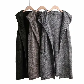 

Woah 2019 FF - FF20-45 autumn new Europe and the United States in the hooded street fashion leisure long vest vest