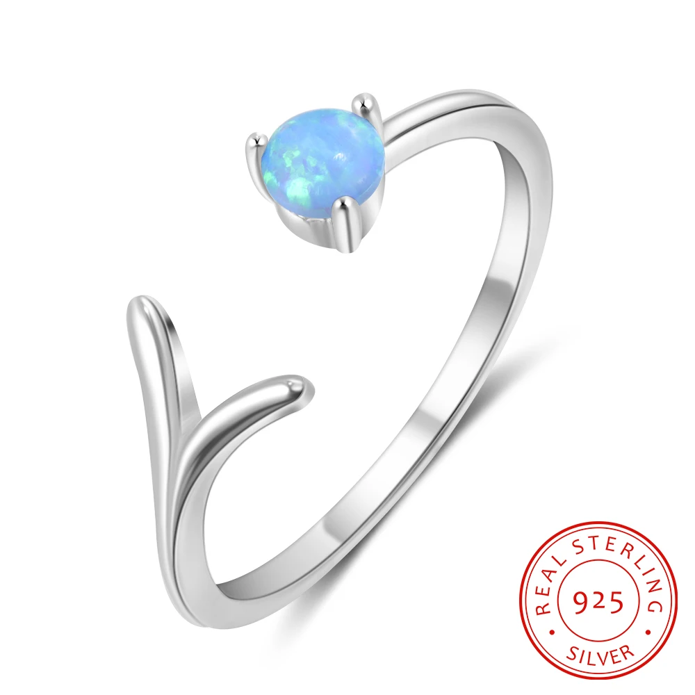 

Trendy Style 100% 925 Sterling Silver Opal Rings for Women Openable Female Finger Ring Sterling Silver Jewelry Mother's Day Gift