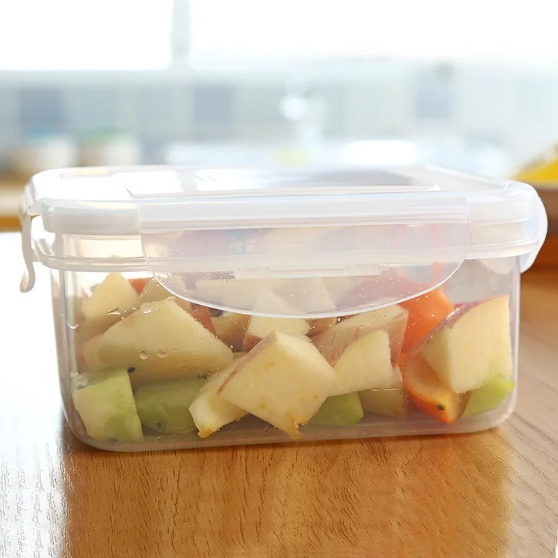 Cross Border For Puye Square Lunch Box Plastic Transparent High-temperature Resistant Food Box Household Sealed Freshness Box