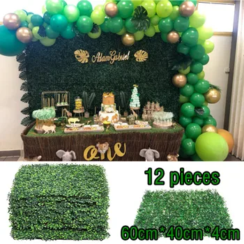 

12pcs Realistic & Thick Artificial Hedge Boxwood Fence Privacy Screen Panels 60*40cm, UV Protection Fresh Faux Foliage Backdrop