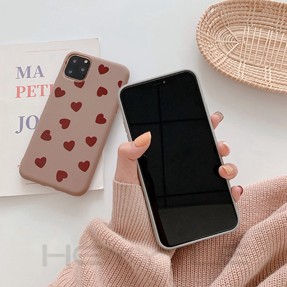 Heyytle чехол с милым сердечком для iPhone 11 Pro MAX, мягкая задняя крышка из ТПУ для iPhone X XS MAX XR 7 8 6 6S Plus, розовый чехол