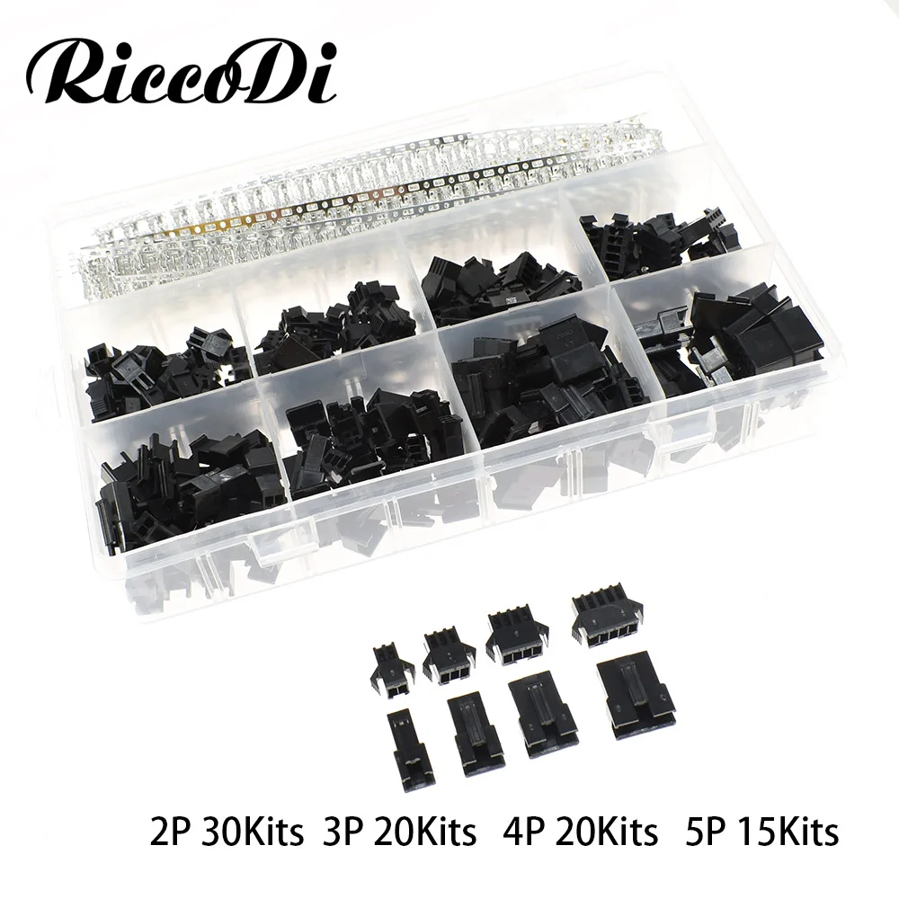 720 Uds (85set) 2,5mm 2-5Pin JST SM macho y hembra carcasa macho/hembra Pin Header crimpado Conector de terminales Kit