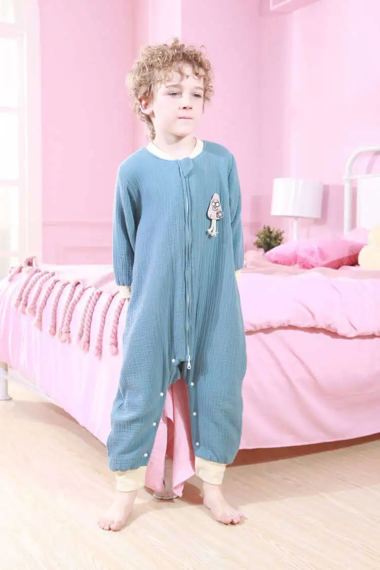Blue Blanket sleeper 2~ 4 года, цельная Пижама для мальчиков и девочек, осенне-зимняя одежда с длинными рукавами, детские комбинезоны, одежда для сна, хлопок - Цвет: Blue Blanket sleeper