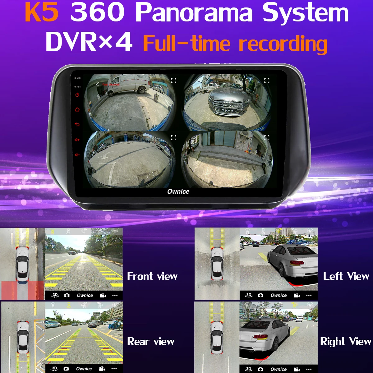 Top 1din 360°Panoramic Android 9.0 4G+64G Car Multimedia Player CarPlay Android DSP GPS Radio for Hyundai IX45 Santa FE XL 2018 2019 3
