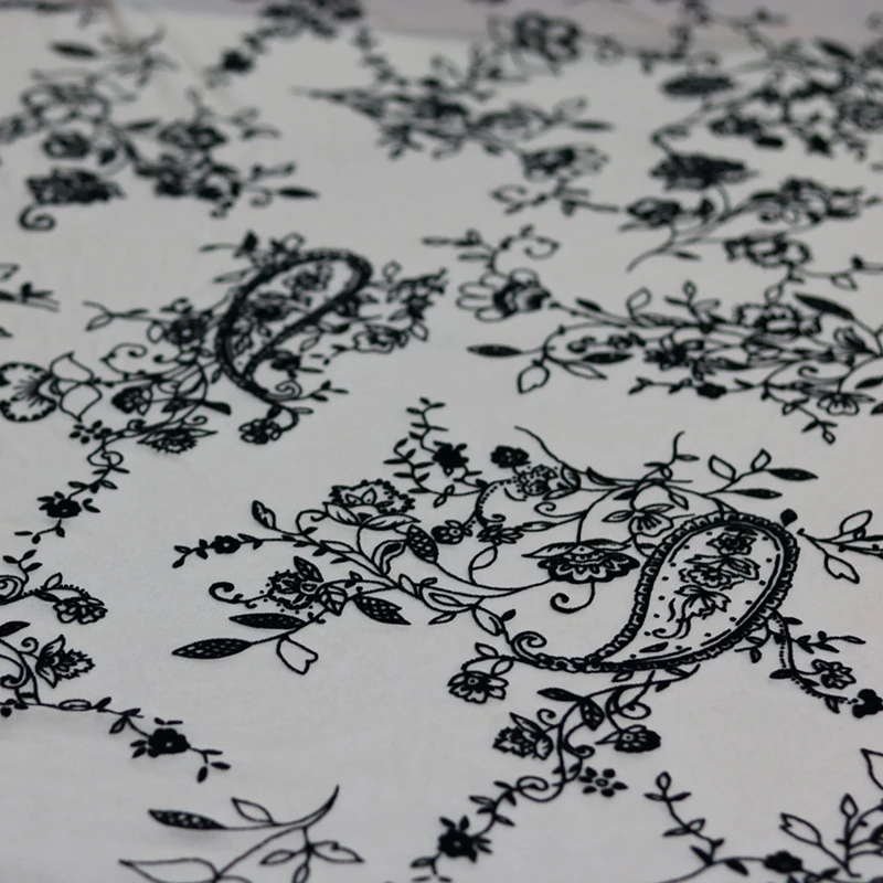 Нейлон спандекс 4 пути растягивающаяся силовая сетка флокированная ткань для одежды