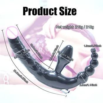 Double Penetration 10 Speed Anal Vibrator Sex Toys for Women Strapon Dildo Vibrator for Couples Erotic Intimate Goods 2