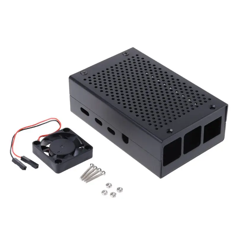 

1Set Silver/Black Aluminum Case Metal Enclosure for Raspberry Pi 4 Model B Kit
