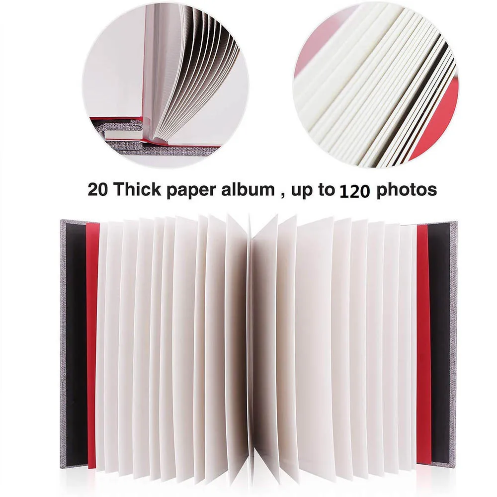 Self Adhesive Photo Album Magnetic Scrapbook Album Linen Art DIY 40Pages Linen Hardcover Wedding Baby Family Travel Gift photo album