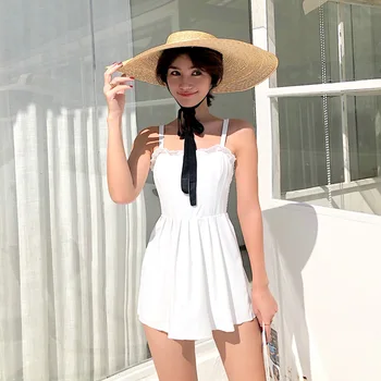 

Beach Swimwear Womens One Piece Retro Swimsuit Ladies Closed Bikini One-Piece Women Slim Sexy Swimsuits With Skirt Style Hot