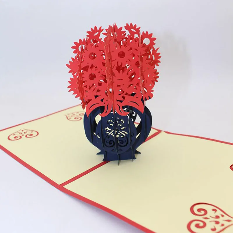 Вечерние 3D всплывающие Открытки День Святого Валентина рождения Юбилей