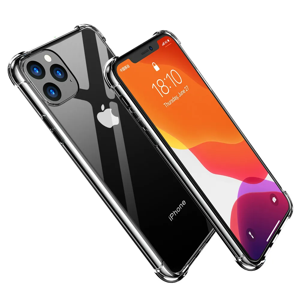 

Case For iPhone 11 Pro Max 2019 X XS Max Cover Shockproof Silicone Transparent Soft TPU Clear Case For iPhone XR Silm Back Cover