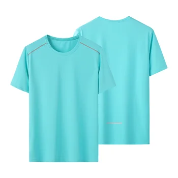 

2020 new couple Ice Silk quick-drying T-shirt large size fat short-sleeved T-shirt versatile for men and women