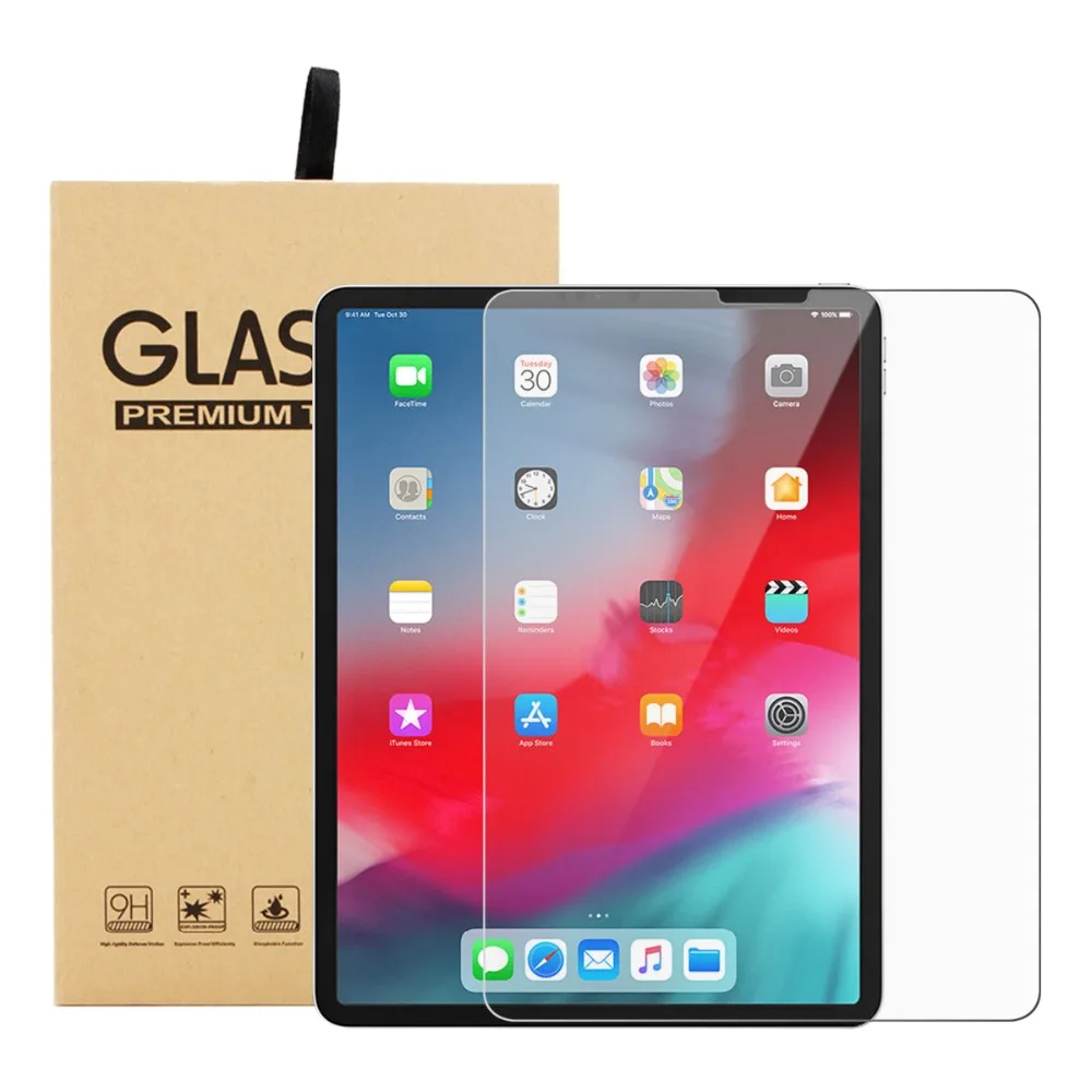 Чехол с клавиатурой США для iPad Pro, 11 дюймов,, чехол для планшета, искусственная кожа, откидная подставка с подсветкой, беспроводная bluetooth-клавиатура для планшета, чехол - Цвет: Tempered glass