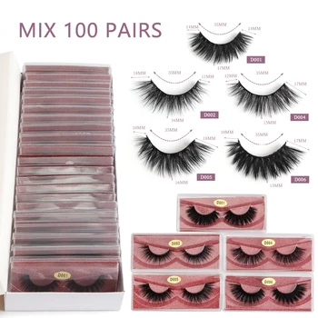 

Wholesale 10/20/30/50/100 Pairs Bulk 3d Faux Mink Lashes Natural Long False Eyelashes Thick Fluffy Volume Eyelash Makeup