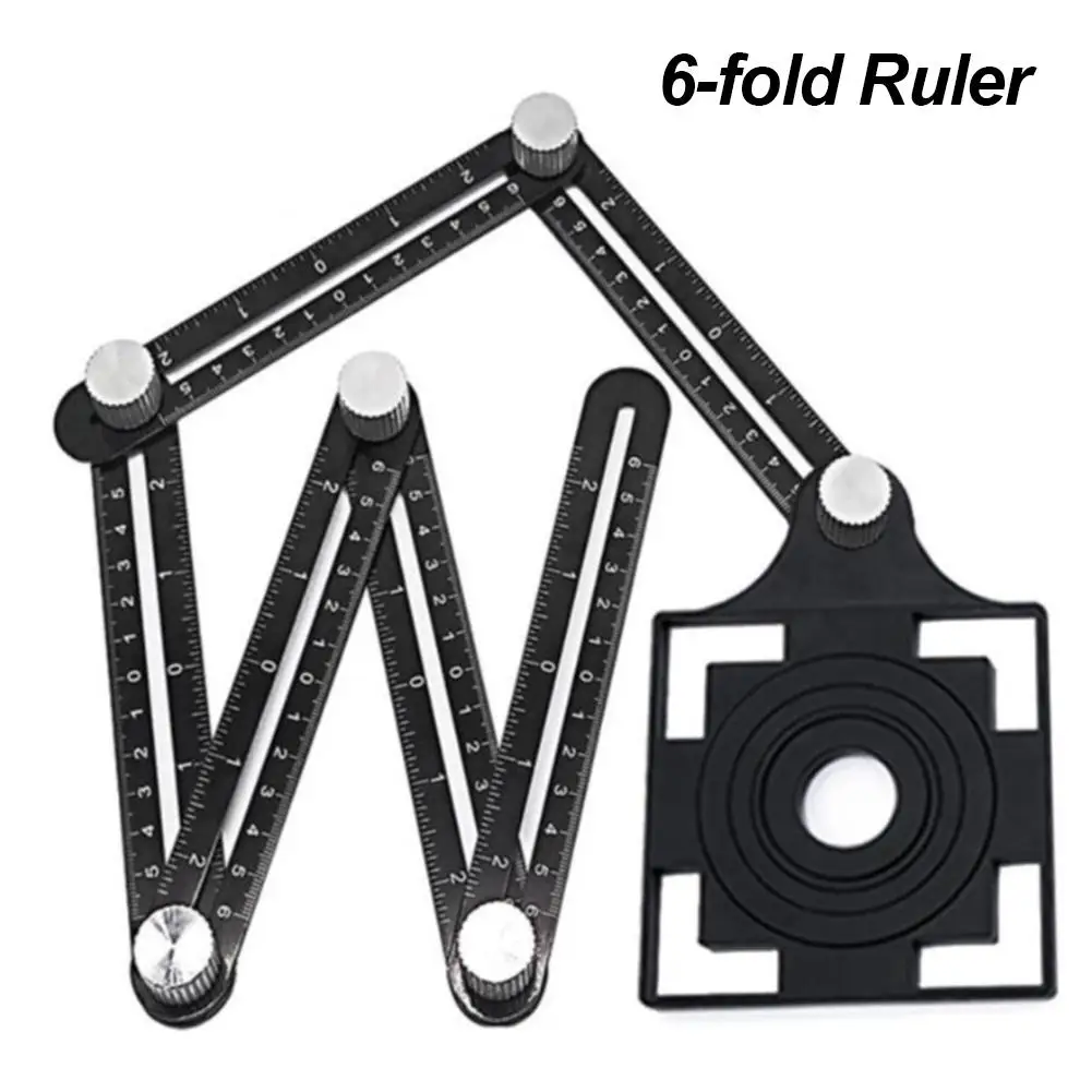 

6-falten Aluminium Legierung Multi Opening Locator Winkel Finder Mess Lineal Mit Perforierte Form Winkel Vorlage Werkzeug Izer