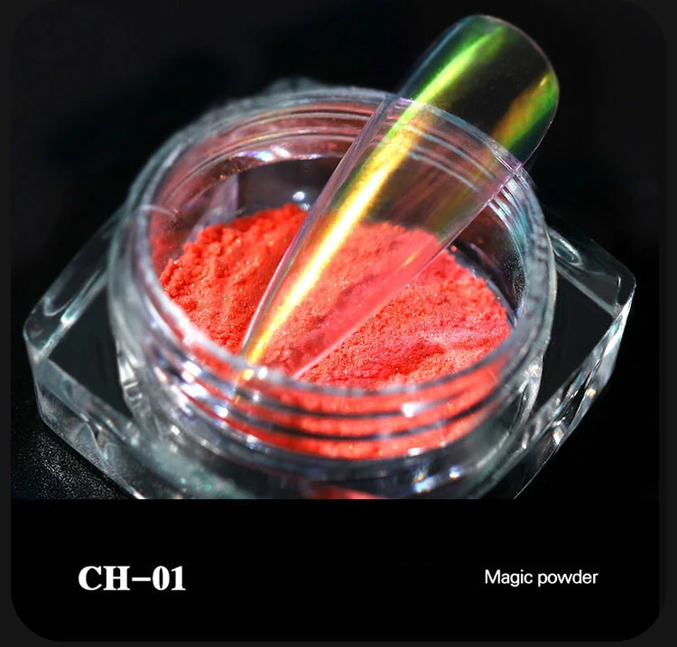 CHUNSHU Nail Glitter/Transparent/Glass/Acrylic Powder Mermaid Mirror Dust Chrome Nail Powder Pigment All For Manicure 0.2g PINK - Цвет: CH-01