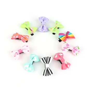 

10 Pcs Mini Candy Color Hairpin Solid Dot Print Mini Hair Clip Bow for Styling Tool Cute Newborn Baby Kids Girls Hair Decaration