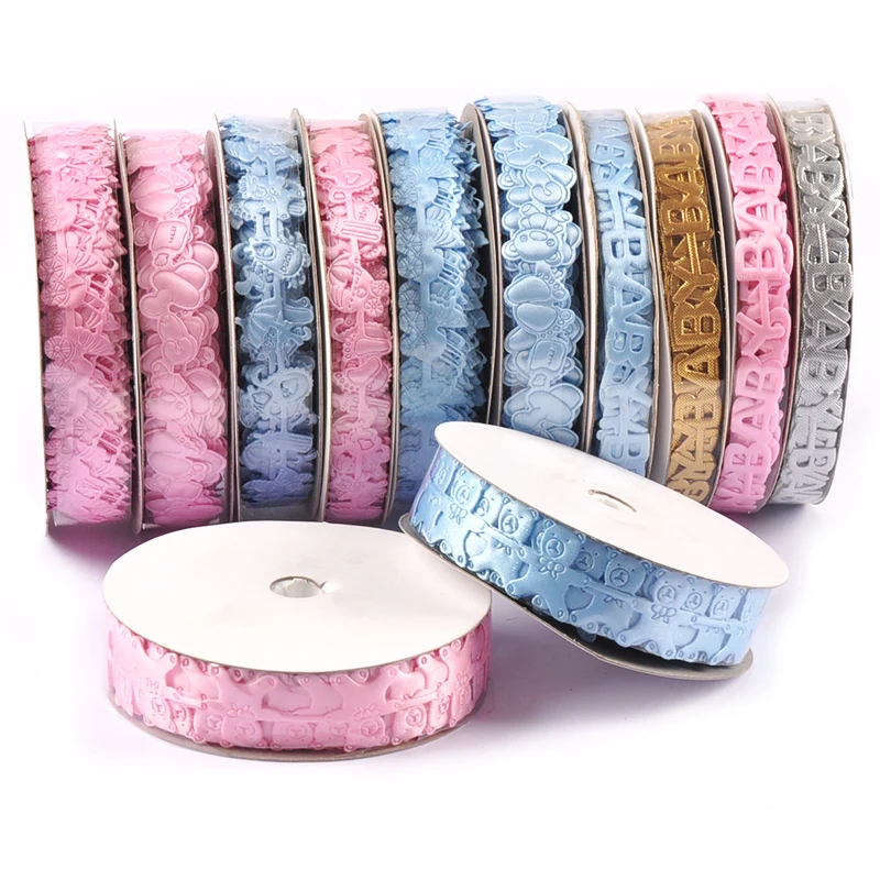 Ribbon Decoration Ribbon Supplies Sewing Ribbon 1-1.5cm Mix Pink/blue Ribbons For Crafts Embroidered Fabric Wrapping Gift Baby Party Decorations DIY Sewing Accessories